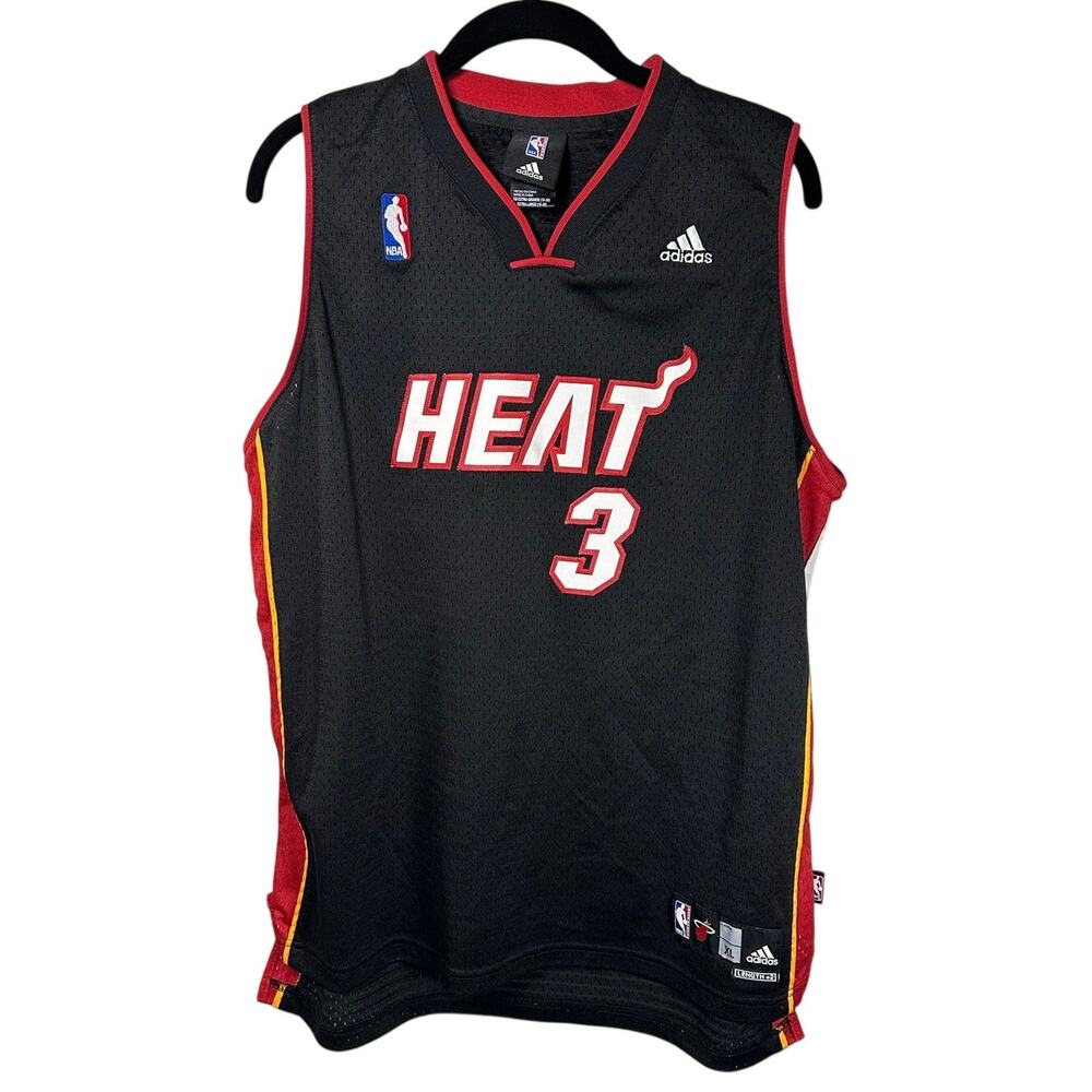 Adidas Dwyane Wade Miami Heat #3 Swingman Jersey Black Youth XL 18-20